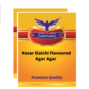 Kesar Elaichi Flavoured Agar Agar Powder 2 × 100g | Vegetarian Jelly Setting Agent | Tripathi Products