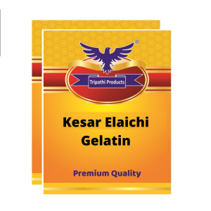 Kesar Elaichi flavoured Gelatin Powder – Food Grade Setting Agent for Desserts, Baking & Confectionery – 2 x 100 g |Tripathi Products