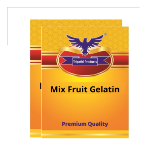 Mixed Fruit flavoured Gelatin Powder – Food Grade Setting Agent for Desserts, Baking & Confectionery – 2 x 100 g |Tripathi Products